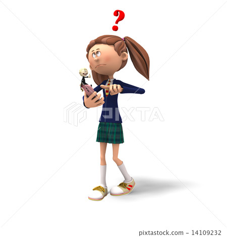 permingSCOOLGIRL017 Female student 3DCG illustration material 14109232