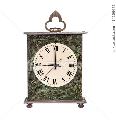 Mantel clock showing nine o'clock 14109621