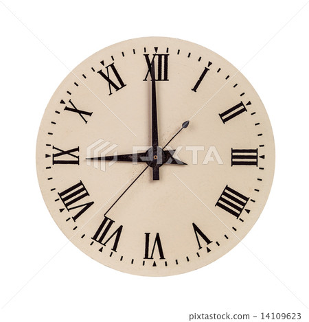 Vintage clock face showing nine o'clock 14109623
