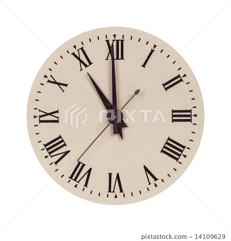 Vintage clock face showing eleven o'clock Vintage clock face showing eleven o'clock 14109629