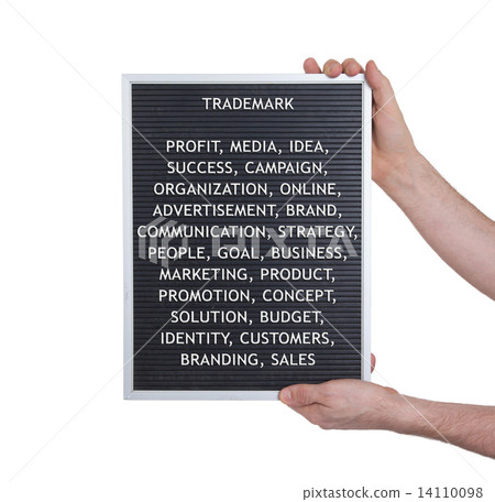Trademark concept in plastic letters on very old menu board Trademark concept in plastic letters on very old menu board 14110098