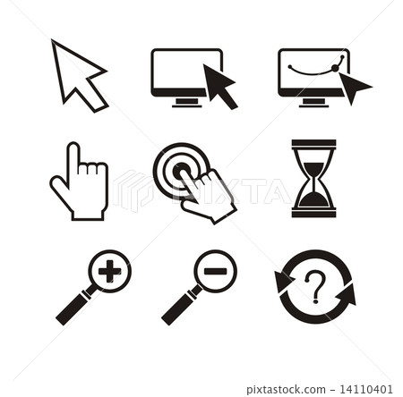 Set of mouse cursors hand cursor hourglass Set of mouse cursors hand cursor hourglass 14110401