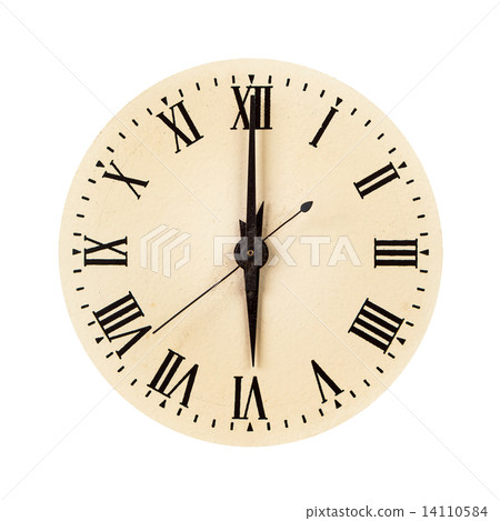 Vintage clock face showing six o'clock 14110584