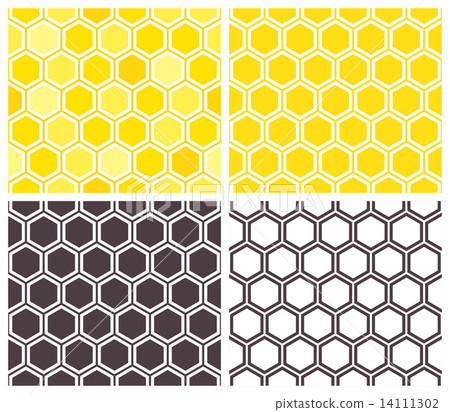 Honeycomb seamless pattern set Honeycomb seamless pattern set 14111302
