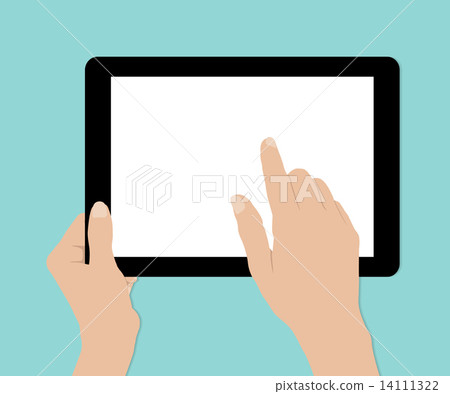 Woman hands hold and touch tablet PC 14111322