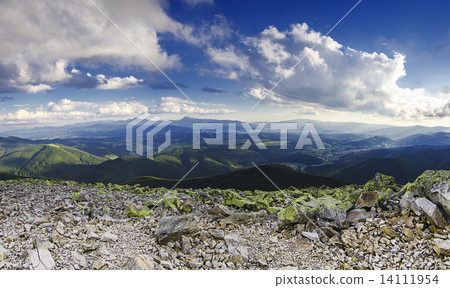 Carpathian mountain landscape panorama 14111954