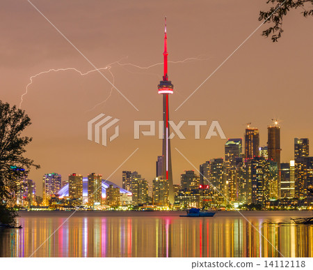 lightning over Toronto Downtown Skyline lightning over Toronto Downtown Skyline 14112118