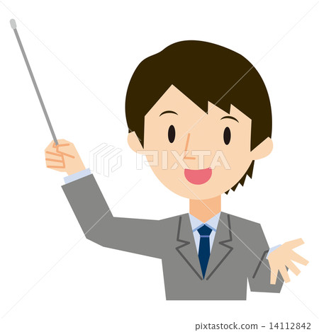 A businessman with a pointer A businessman with a pointer 14112842