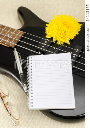 white paper on electric bass guitar 14113155