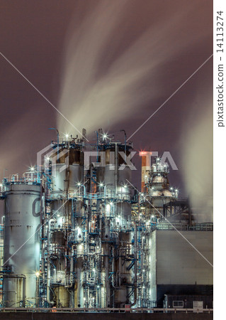 Kawasaki factory night view Kawasaki factory night view 14113274