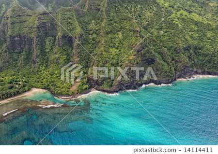kauai napali coast aerial view kauai napali coast aerial view 14114411