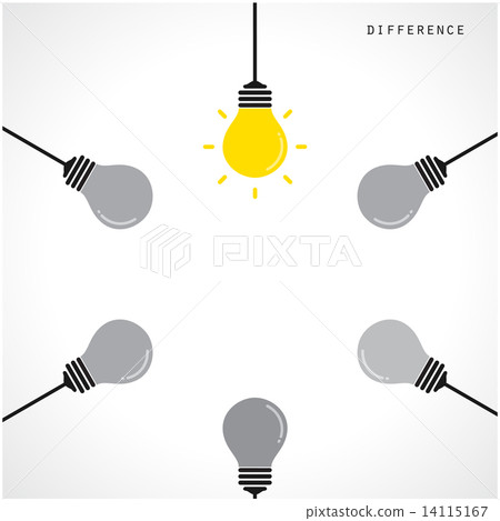 Creative light bulb Idea concept banner background. Different ba 14115167