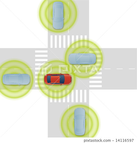 Safety car / automatic driving image illustration Safety car / automatic driving image illustration 14116597