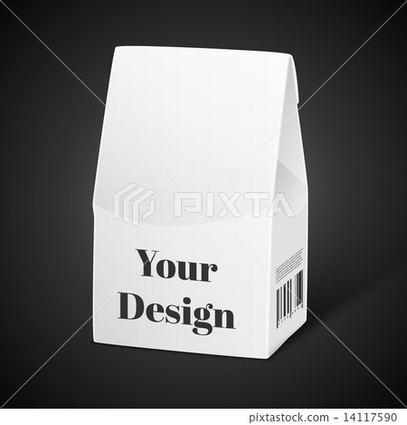 White Package Box Illustration Isolated On Black Background. Product Packing Vector 14117590