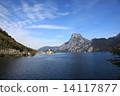 A church floating in the lake near Hallstatt 14117877