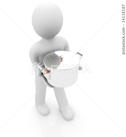 3d man with tableware 3d man with tableware 14118187