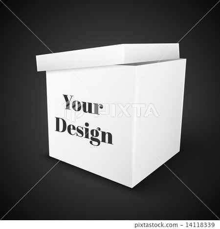 White Package Box Illustration Isolated On Black Background. Product Packing Vector 14118339