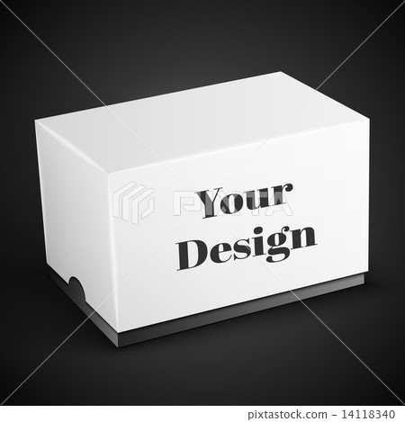 White Package Box Illustration Isolated On Black Background. Product Packing Vector 14118340