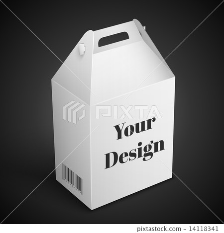 White Package Box Illustration Isolated On Black Background. Product Packing Vector 14118341