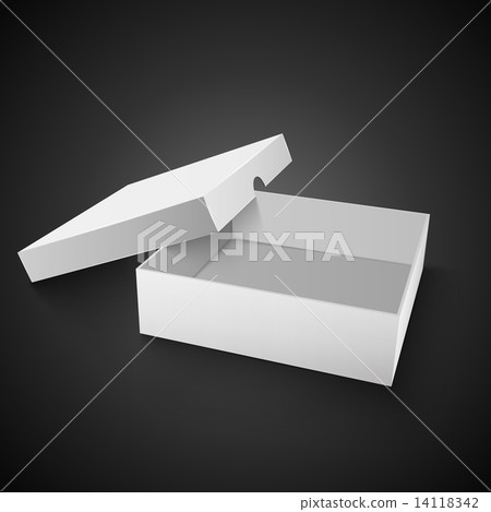 White Package Box Illustration Isolated On Black Background. Product Packing Vector 14118342