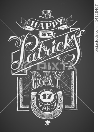 Happy St. Patrick's Day. Chalkboard 14118467