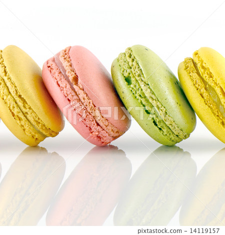 Sweet Macaroons Isolated on White Background. 14119157