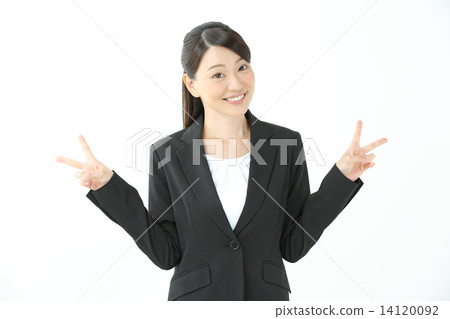 Peace Sign Business Woman Peace Sign Business Woman 14120092