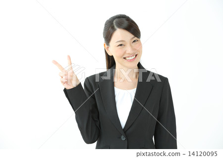 Peace Sign Business Woman Peace Sign Business Woman 14120095