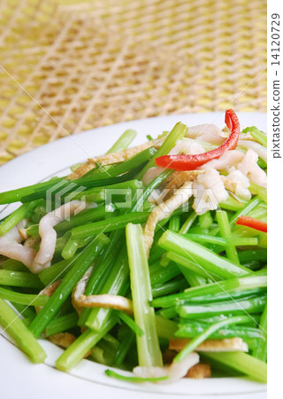 food in china-- pig loin strip fried celery 14120729
