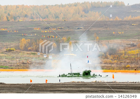 BTR-82A armoured personnel carrier in water BTR-82A armoured personnel carrier in water 14126349