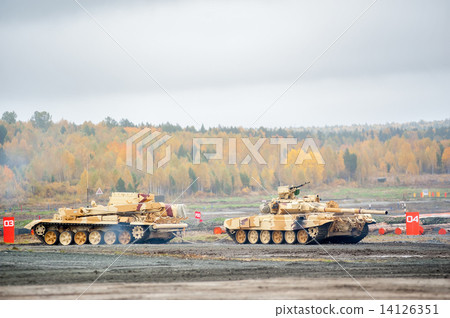 Armoured recovery vehicle BREM-1M in action 14126351