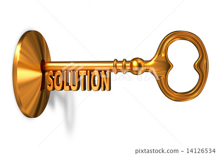 Solution - Golden Key is Inserted into the Keyhole. 14126534