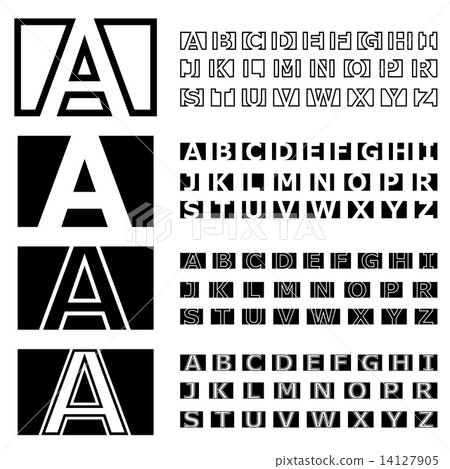 square contour font alphabets 14127905