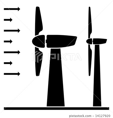 wind power plant black pictograms 14127920