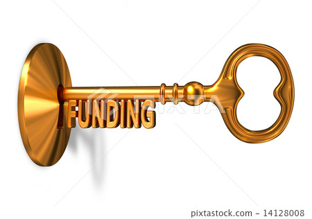 Funding - Golden Key is Inserted into the Keyhole. 14128008