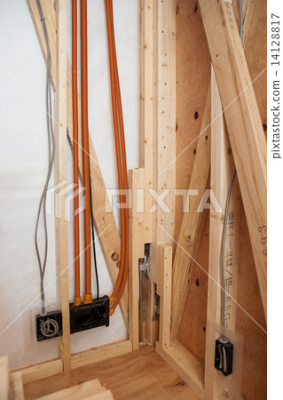 Electrical wiring inside the housing construction room Electrical wiring inside the housing construction room 14128817