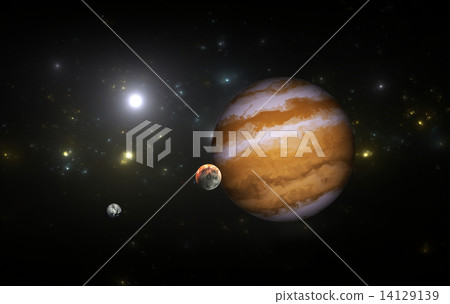 Extrasolar planet with moons. 14129139