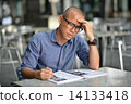 Stressed student in campus 14133418