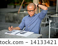 Stressed student in campus 14133421