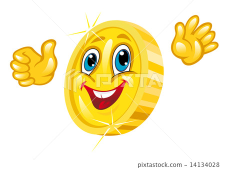 Smiling golden coin Smiling golden coin 14134028