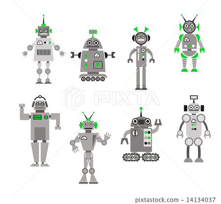 Set of abstract cartoon robots Set of abstract cartoon robots 14134037