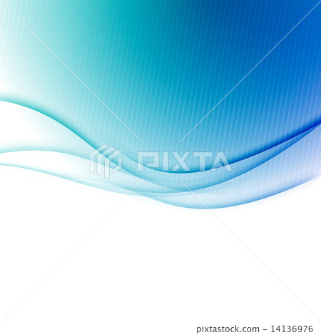 Stock Illustration: Blue swoosh border wave folder background