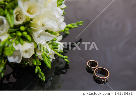 Two wedding rings in infinity sign. Love concept. Two wedding rings in infinity sign. Love concept. 14138481