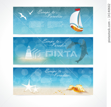Travel and Nautical - blue awesome banners. 14140682
