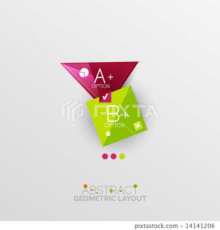 Glossy paper style geometric abstract infographic design 14141206