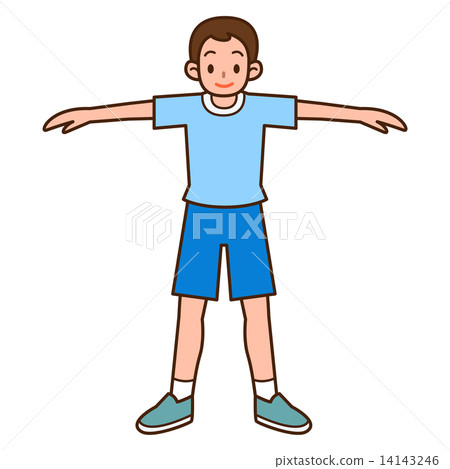 一個男人在伸展身體 14143246