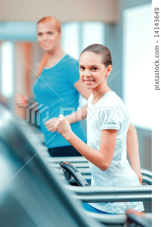 Cute teenage girl and her mom at sports club Cute teenage girl and her mom at sports club 14143649