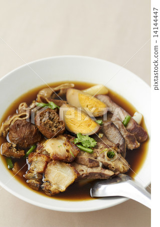 Boiled Chinese pasta square soup Boiled Chinese pasta square soup 14144447