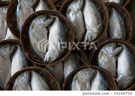 Streamed mackerel in bamboo basket Streamed mackerel in bamboo basket 14144759
