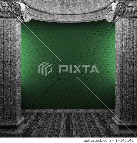 stone columns and wallpaper 14145148
